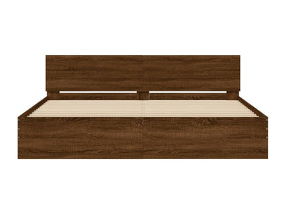 Cadre de lit en chêne, 200 x 200 cm, marron