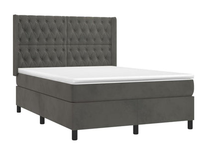 Matelas en velours, 140 x 190 cm, gris
