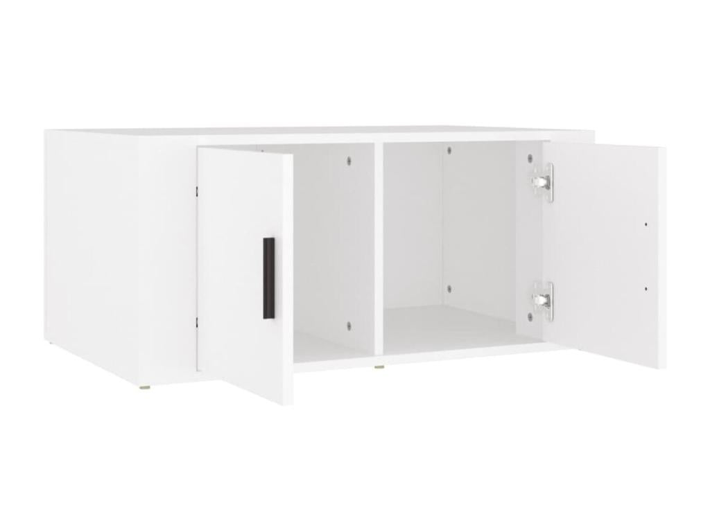 Table basse en bois composite, 80 x 50 x 36 cm, blanche