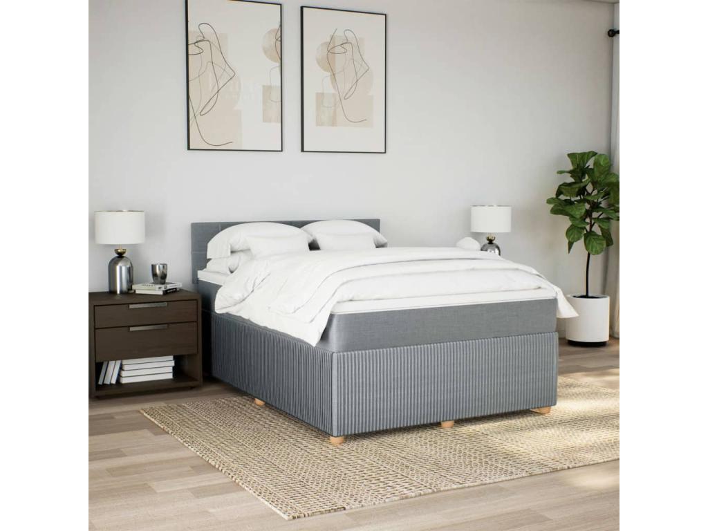 Matelas en tissu, 160 x 200 cm, gris