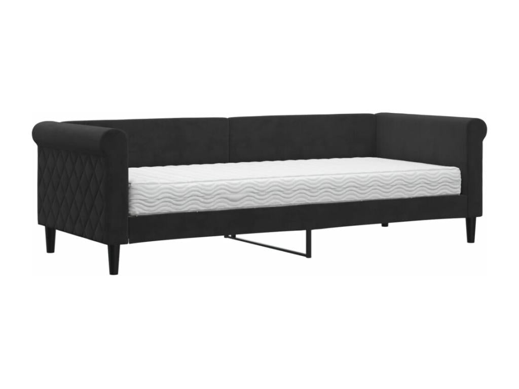 Matelas en velours, 80 x 200 cm, noir