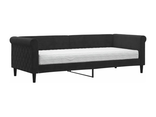 Matelas en velours, 80 x 200 cm, noir
