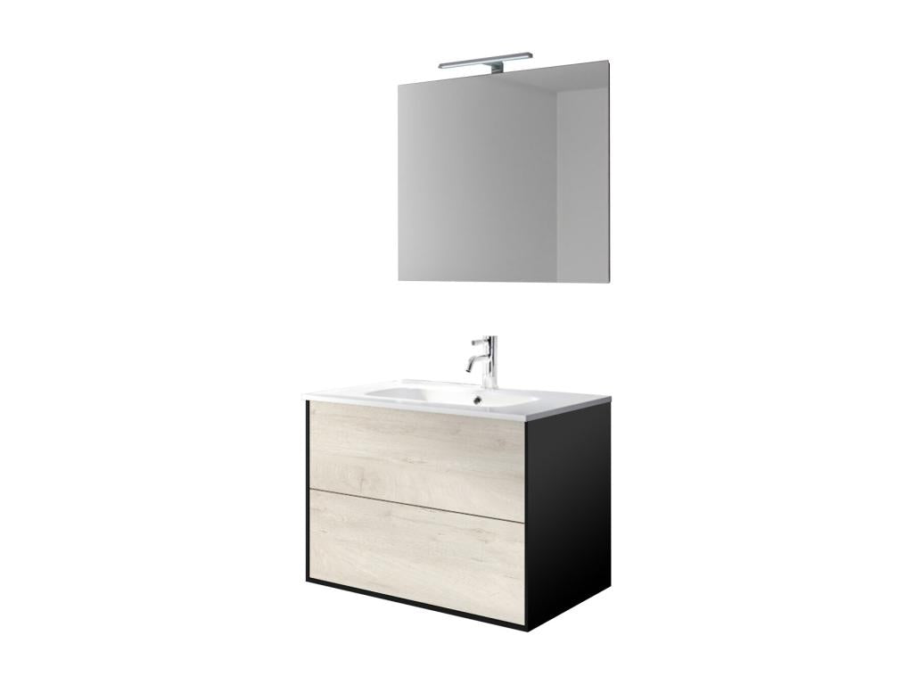 Ensemble de 4 pièces en bois de chêne, finition naturelle claire