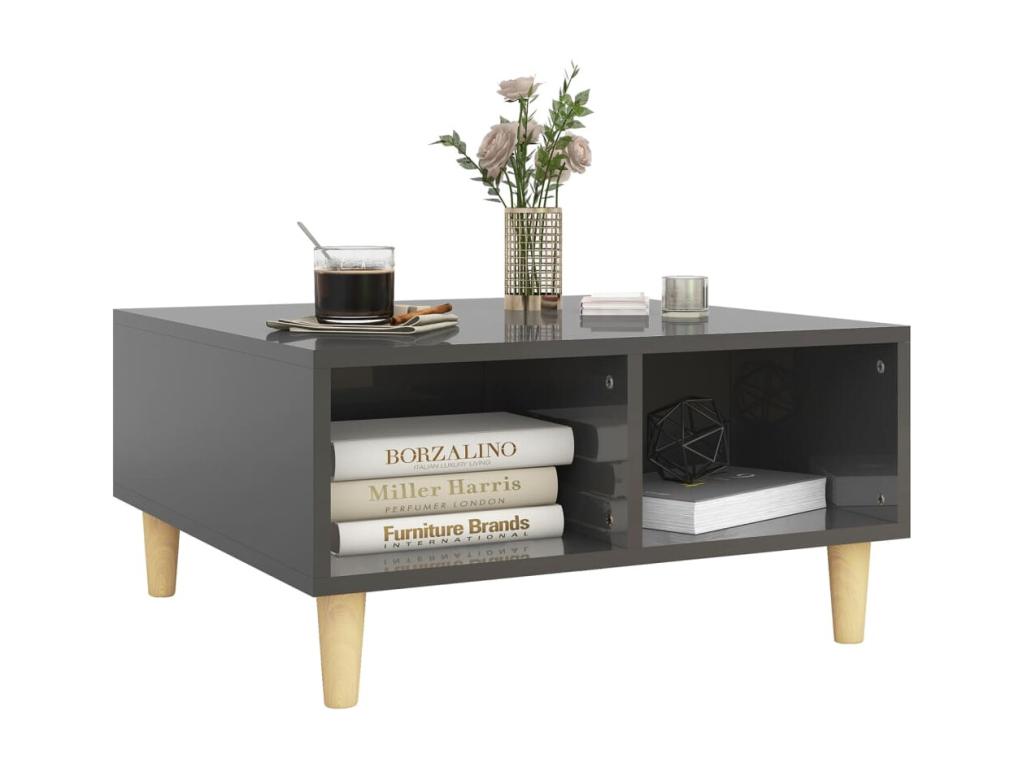 Table basse en bois composite, 60 x 60 x 30 cm, grise