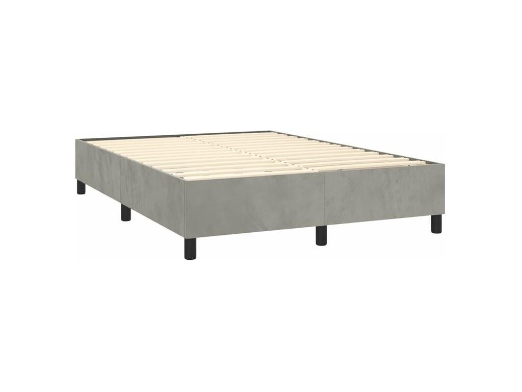 Matelas en velours, 140 x 200 cm, gris