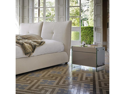 Table avec 1 tiroir, grise