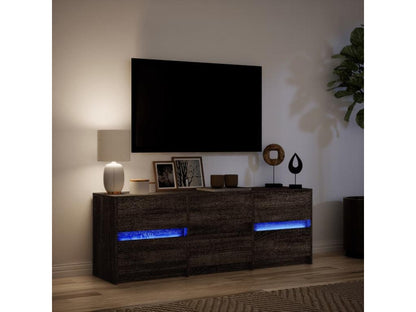 Meuble TV en bois composite, 140 x 34 x 50 cm, marron