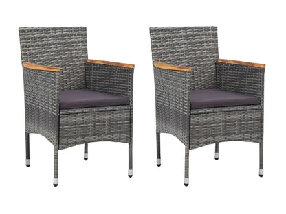 Ensemble de 3 pièces en résine tressée, gris