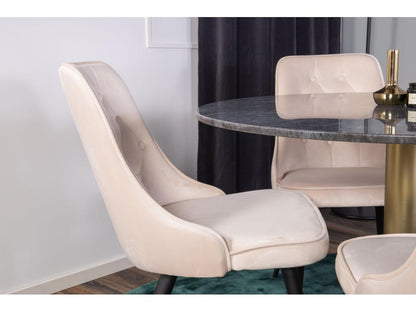 Table en velours, beige