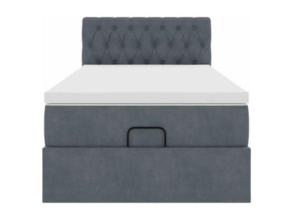 Pouf en velours, 100 x 200 cm, gris