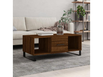 Table basse en bois composite, 102 x 50 x 40 cm, marron