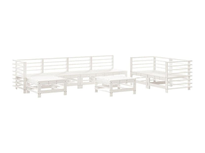 Ensemble de mobilier de jardin 8 pièces en pin blanc