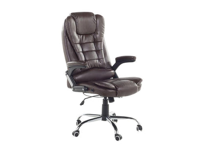 Fauteuil d'appoint en cuir marron