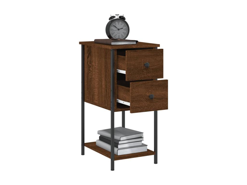 Ensemble de 2 panneaux de bois d'ingénierie, 32 x 42 x 70 cm, marron