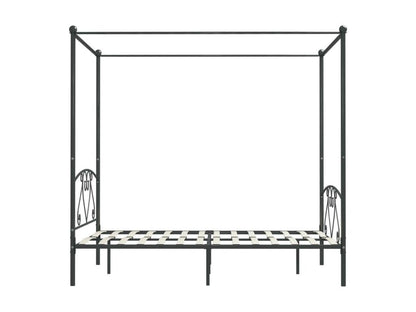Cadre de lit en métal, 140 x 200 cm, gris