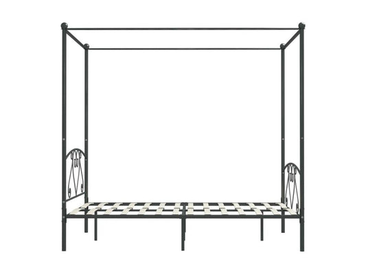 Cadre de lit en métal, 140 x 200 cm, gris