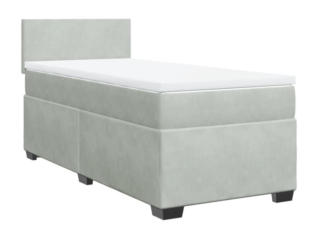 Matelas en velours, 90 x 200 cm, gris