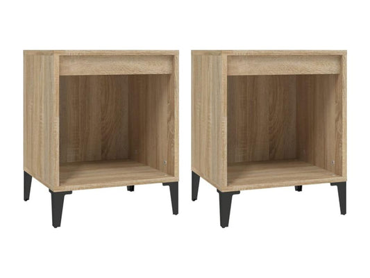 Ensemble de 2 pièces en chêne massif, 40 x 35 x 50 cm, marron