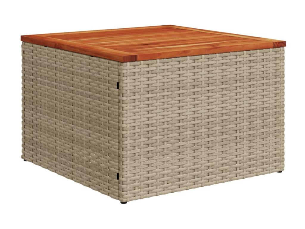 Ensemble de mobilier de jardin 7 pièces en résine tressée avec coussins, beige