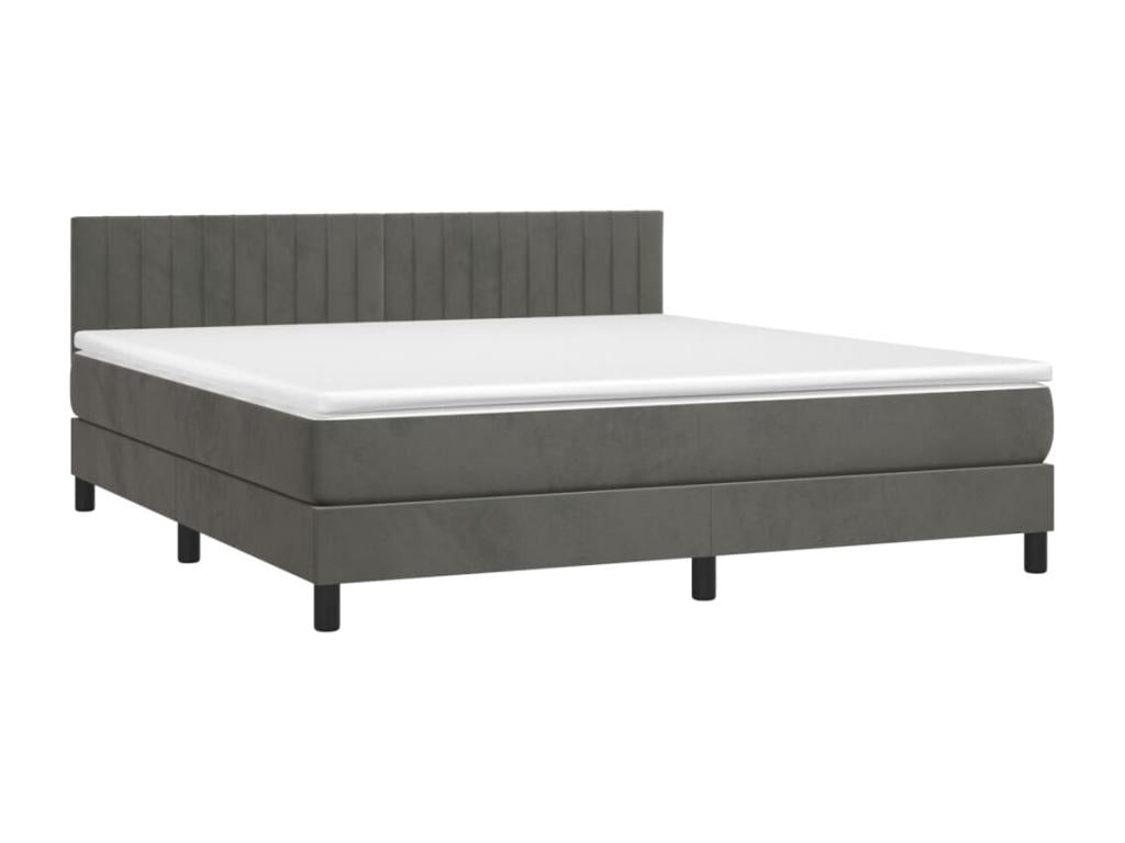 Matelas en velours, 160 x 200 cm, gris