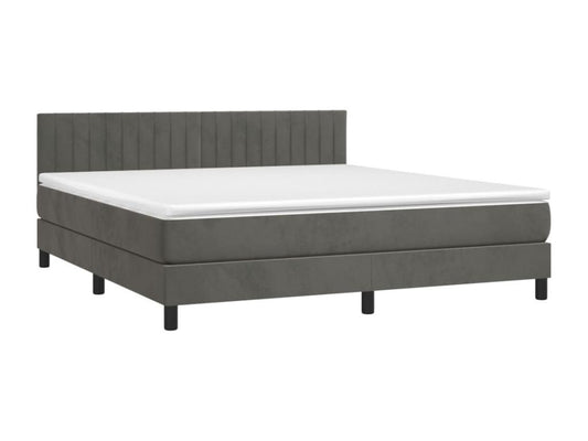 Matelas en velours, 160 x 200 cm, gris
