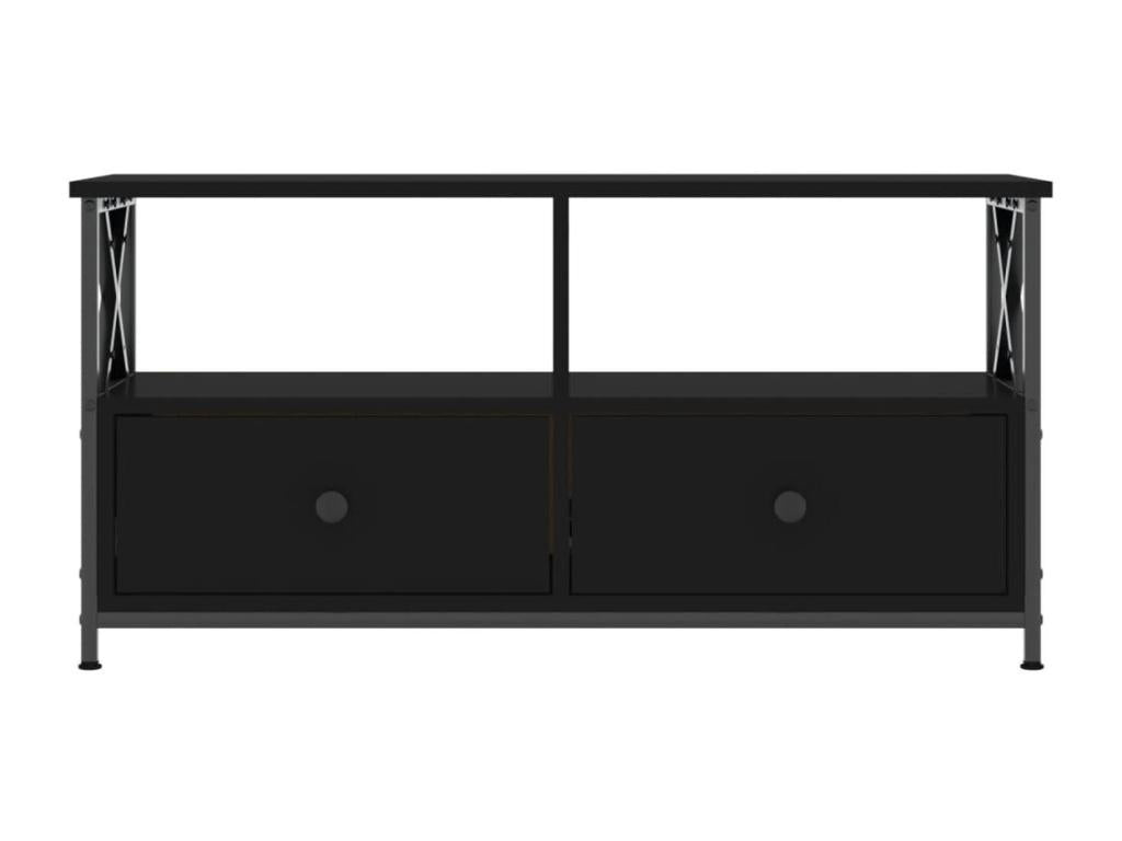 Meuble TV en bois composite, 90 x 33 x 45 cm, noir