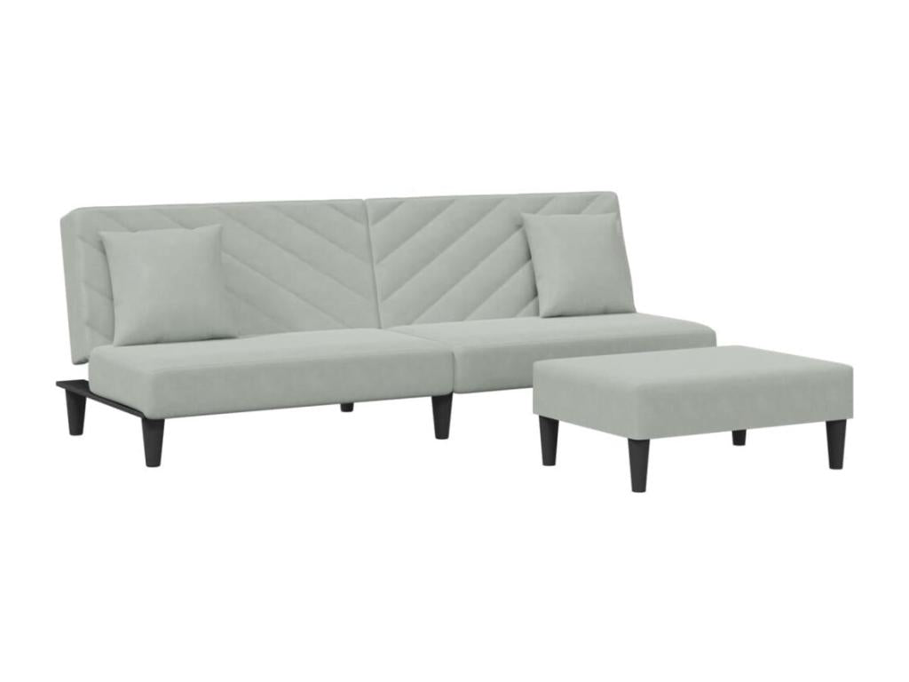 Ensemble de 2 pièces en velours gris