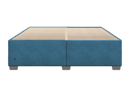 Cadre de lit en velours, 200 x 200 cm, bleu