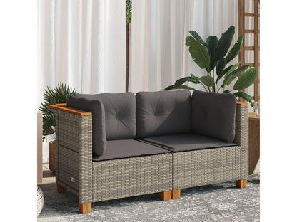 Ensemble de 2 pièces en résine tressée, gris