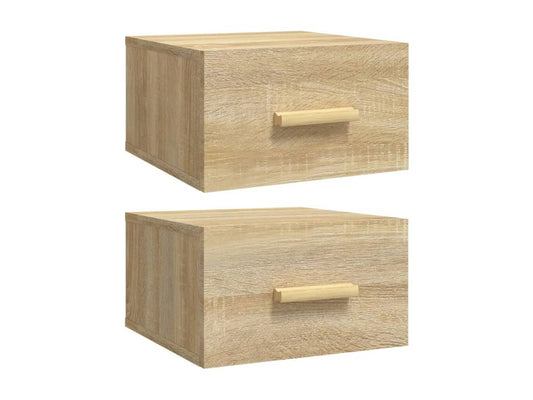 Ensemble de 2 pièces en chêne massif, 35 x 35 x 20 cm, marron