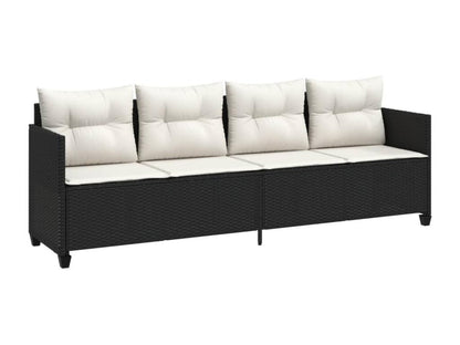 Chaise longue en résine tressée, noire