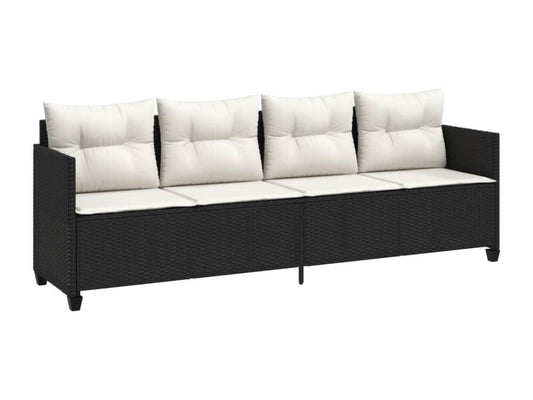 Chaise longue en résine tressée, noire