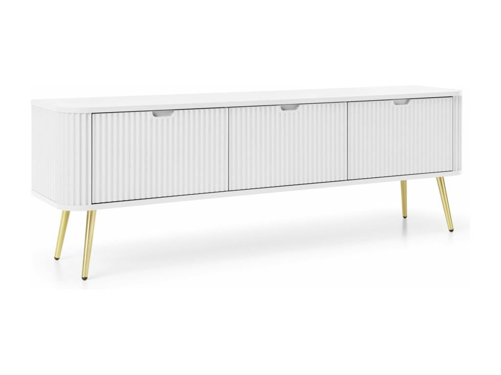 Meuble TV 3 portes, blanc