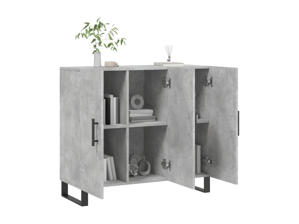 Buffet en bois d'ingénierie, 90 x 34 x 80 cm, gris