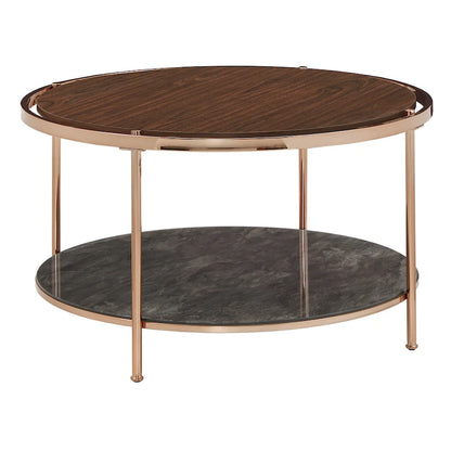 Ensemble table basse Celsus Champagne Gold avec rangement par iNSPIRE Q Bold