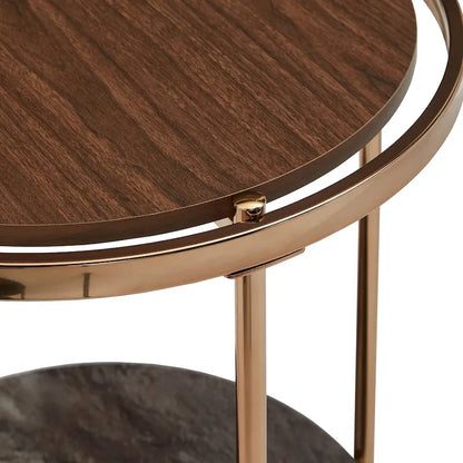 Ensemble table basse Celsus Champagne Gold avec rangement par iNSPIRE Q Bold