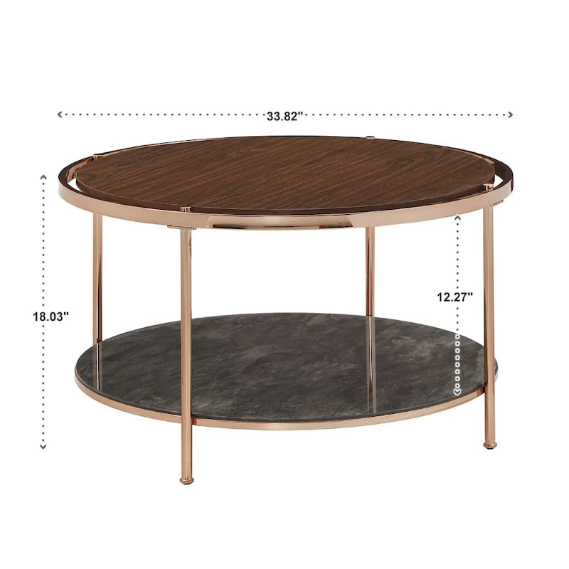 Ensemble table basse Celsus Champagne Gold avec rangement par iNSPIRE Q Bold