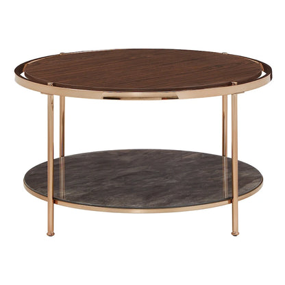 Ensemble table basse Celsus Champagne Gold avec rangement par iNSPIRE Q Bold