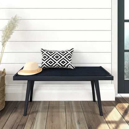 Banc d'entrée simple en bois de style Mid-Century, Plank and Beam - 41,3 cm L x 16,5 cm l x 17,5 cm H