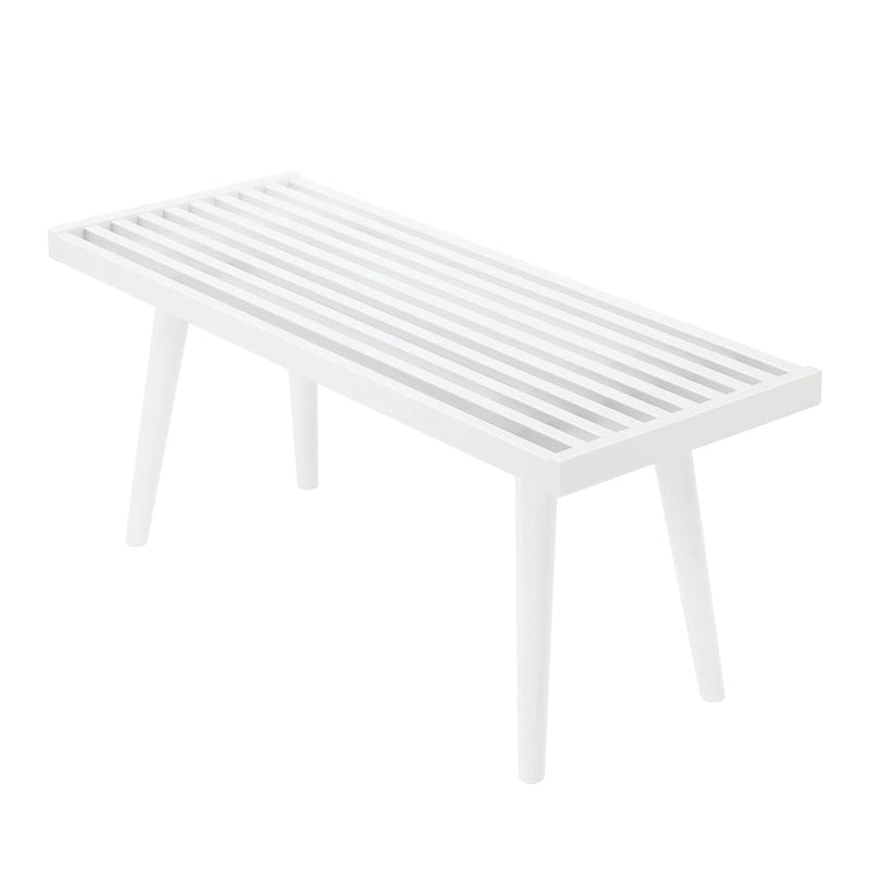 Banc d'entrée simple en bois de style Mid-Century, Plank and Beam - 41,3 cm L x 16,5 cm l x 17,5 cm H