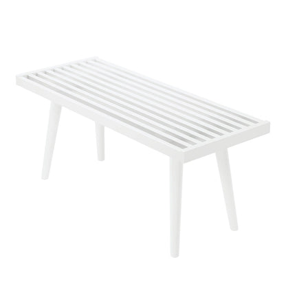 Banc d'entrée simple en bois de style Mid-Century, Plank and Beam - 41,3 cm L x 16,5 cm l x 17,5 cm H