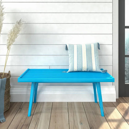 Banc d'entrée simple en bois de style Mid-Century, Plank and Beam - 41,3 cm L x 16,5 cm l x 17,5 cm H