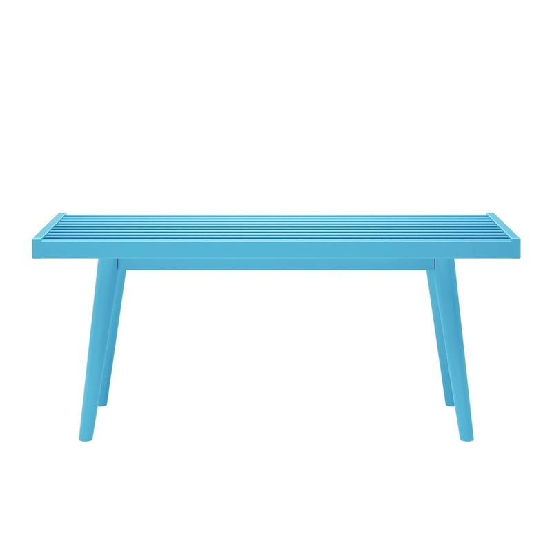 Banc d'entrée simple en bois de style Mid-Century, Plank and Beam - 41,3 cm L x 16,5 cm l x 17,5 cm H