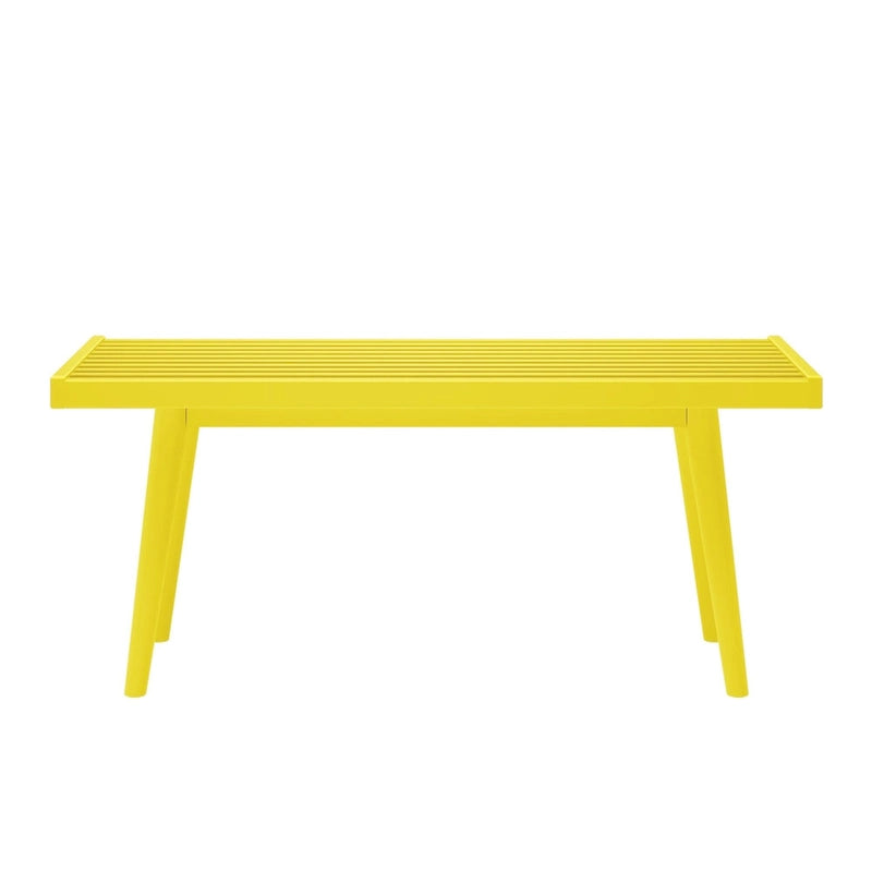 Banc d'entrée simple en bois de style Mid-Century, Plank and Beam - 41,3 cm L x 16,5 cm l x 17,5 cm H