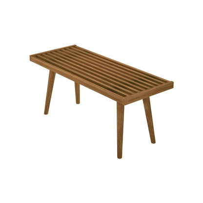 Banc d'entrée simple en bois de style Mid-Century, Plank and Beam - 41,3 cm L x 16,5 cm l x 17,5 cm H