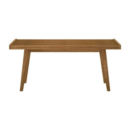 Banc d'entrée simple en bois de style Mid-Century, Plank and Beam - 41,3 cm L x 16,5 cm l x 17,5 cm H