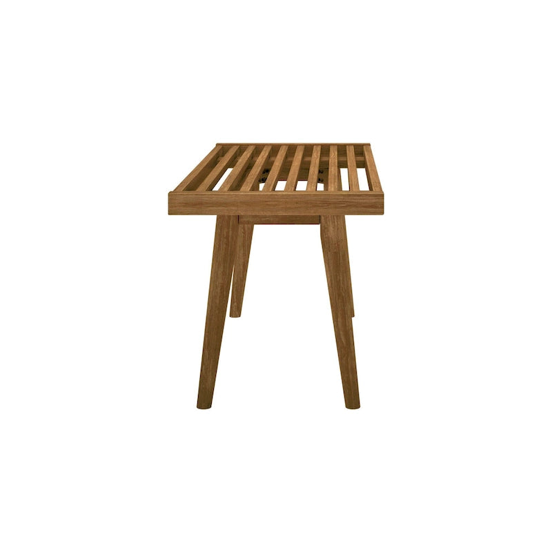 Banc d'entrée simple en bois de style Mid-Century, Plank and Beam - 41,3 cm L x 16,5 cm l x 17,5 cm H