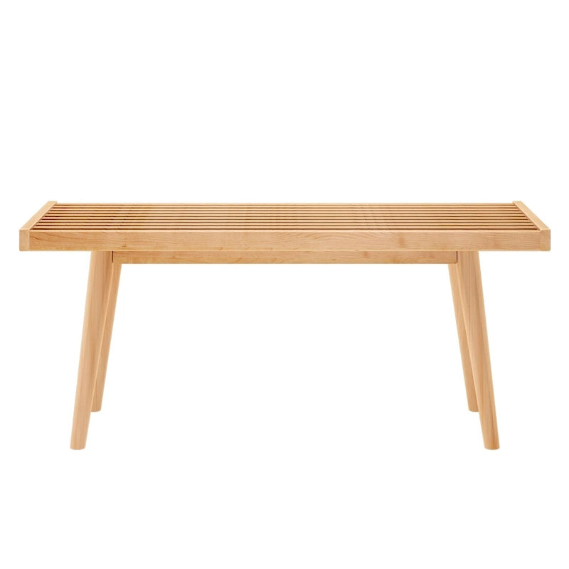 Banc d'entrée simple en bois de style Mid-Century, Plank and Beam - 41,3 cm L x 16,5 cm l x 17,5 cm H