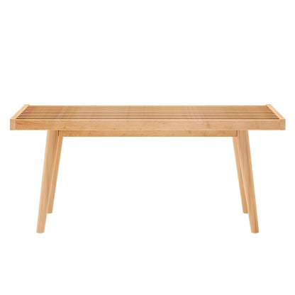 Banc d'entrée simple en bois de style Mid-Century, Plank and Beam - 41,3 cm L x 16,5 cm l x 17,5 cm H