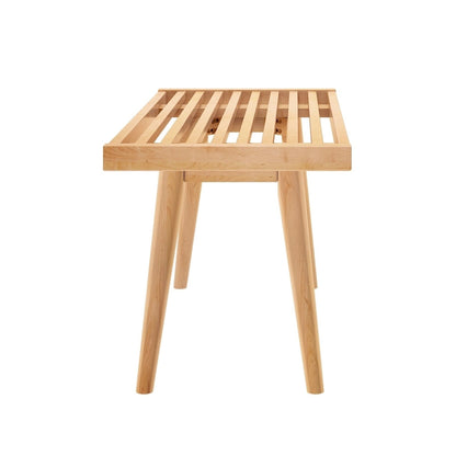 Banc d'entrée simple en bois de style Mid-Century, Plank and Beam - 41,3 cm L x 16,5 cm l x 17,5 cm H